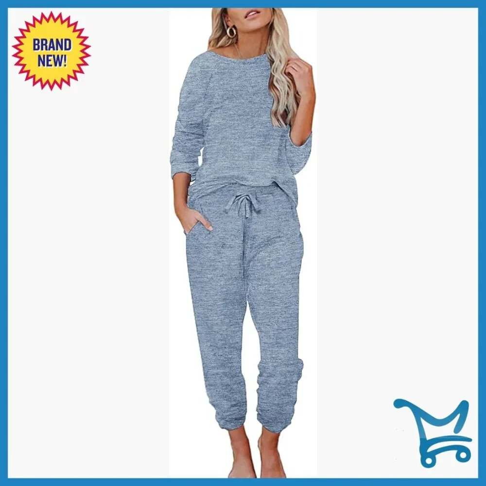 Soft Long Sleeve Pajama Set with Pockets, Relaxed Fit, XXL